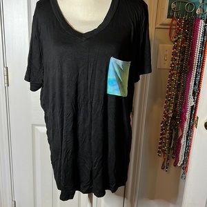 Pastel tie dye and black tshirt